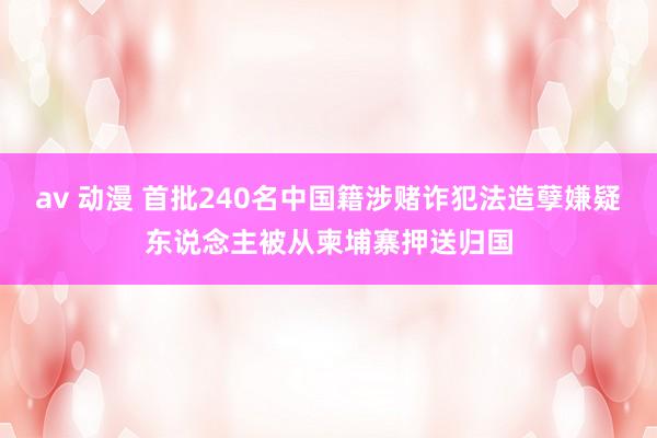 av 动漫 首批240名中国籍涉赌诈犯法造孽嫌疑东说念主被从柬埔寨押送归国