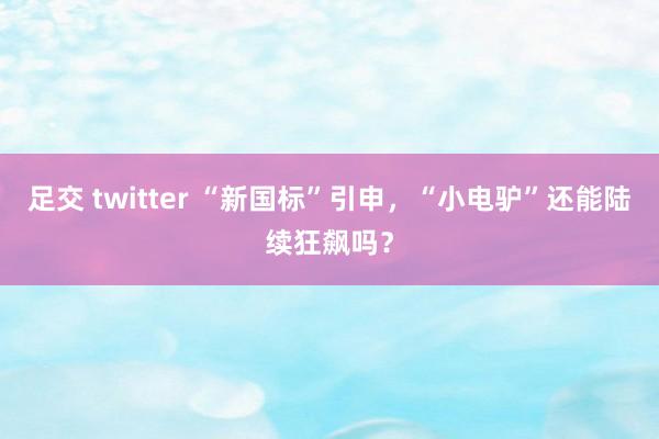足交 twitter “新国标”引申，“小电驴”还能陆续狂飙吗？