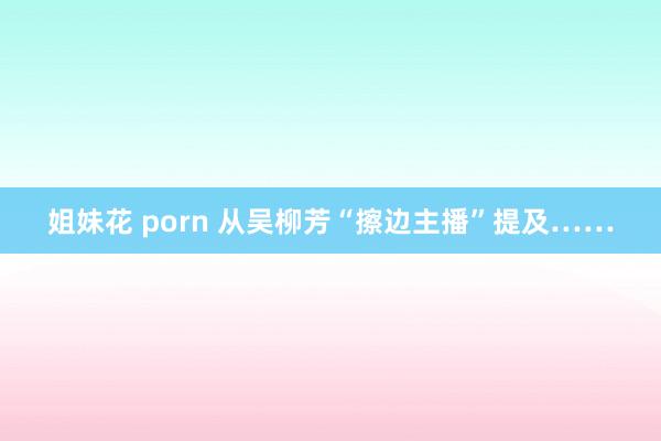 姐妹花 porn 从吴柳芳“擦边主播”提及……