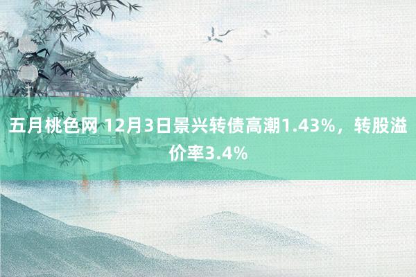 五月桃色网 12月3日景兴转债高潮1.43%，转股溢价率3.4%