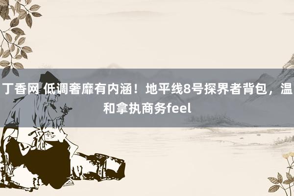 丁香网 低调奢靡有内涵！地平线8号探界者背包，温和拿执商务feel