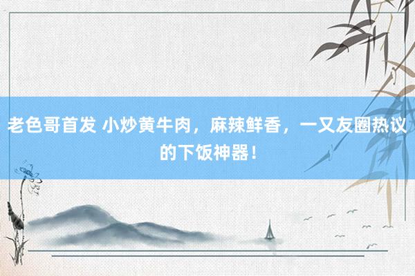 老色哥首发 小炒黄牛肉，麻辣鲜香，一又友圈热议的下饭神器！