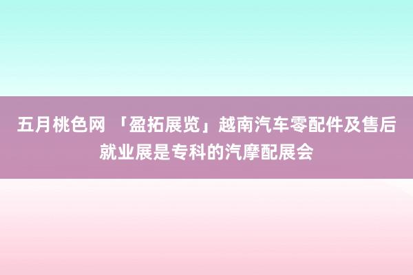 五月桃色网 「盈拓展览」越南汽车零配件及售后就业展是专科的汽摩配展会