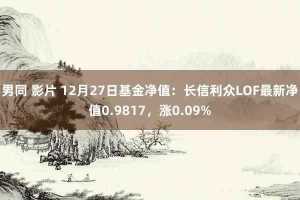 男同 影片 12月27日基金净值：长信利众LOF最新净值0.9817，涨0.09%