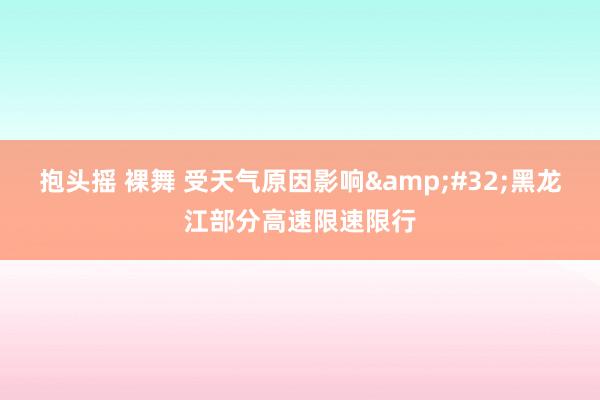 抱头摇 裸舞 受天气原因影响&#32;黑龙江部分高速限速限行